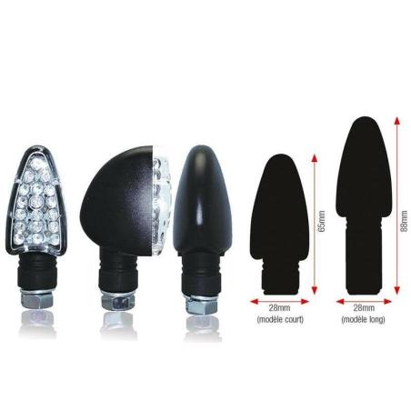 BIHR 01-070LBK : Juego de intermitentes LED BIHR Triangle (brazo largo)