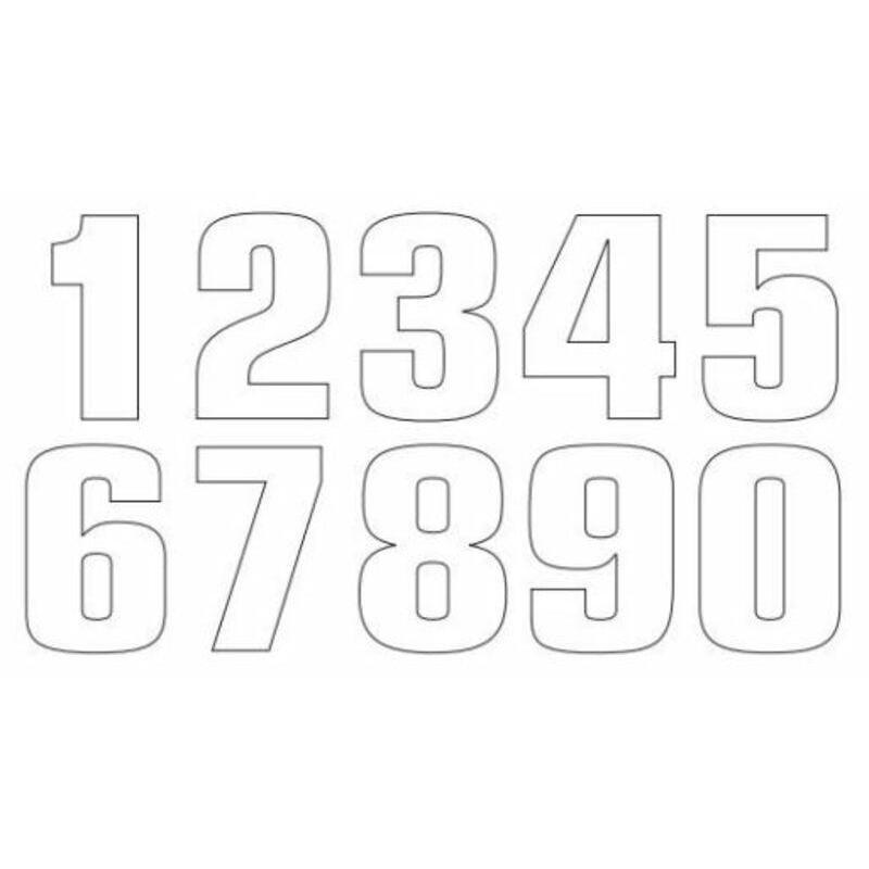 TECNOSEL 50V02/10/1 : Número de carrera TECNOSEL 1" blanco - Pack de 3 uds"