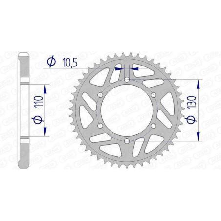 AFAM 13813-42 : Corona AFAM aluminio 13813 - Paso 530