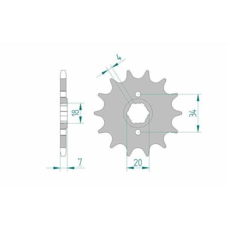 AFAM 20203-12 : Piñón AFAM acero estándar 20203 - Paso 520