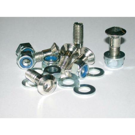 BIHR L35-425 : Pack de 6 Tornillos de corona BIHR (con tuercas y arandelas) plata - Cabeza Torx M8x1.00x30mm