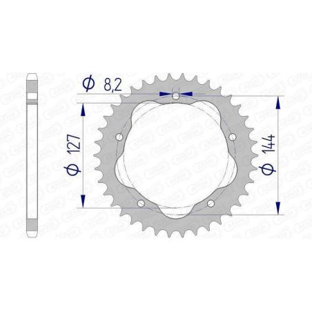 AFAM 51607-40 : Corona AFAM aluminio 51607 - Paso 520