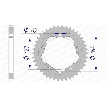 AFAM 51608-37 : Corona AFAM aluminio 51608 - Paso 525
