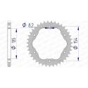 AFAM 51804-42 : Corona AFAM aluminio 51804 - Paso 520
