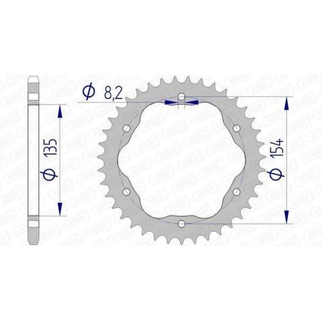 AFAM 51804-42 : Corona AFAM aluminio 51804 - Paso 520