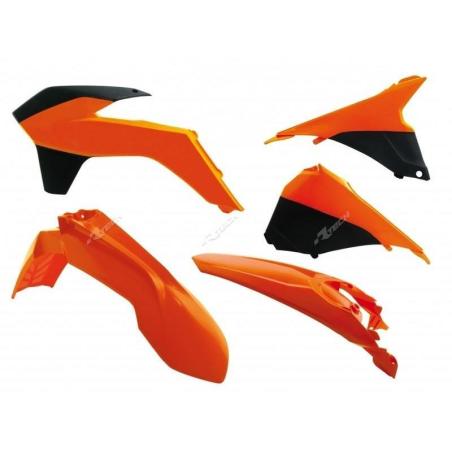 RACETECH R-KITKTM-OEM-415 : RACETECH Plastic Kit OEM Colour (2014) Orange/Black KTM EXC/EXC-F 125 AND +
