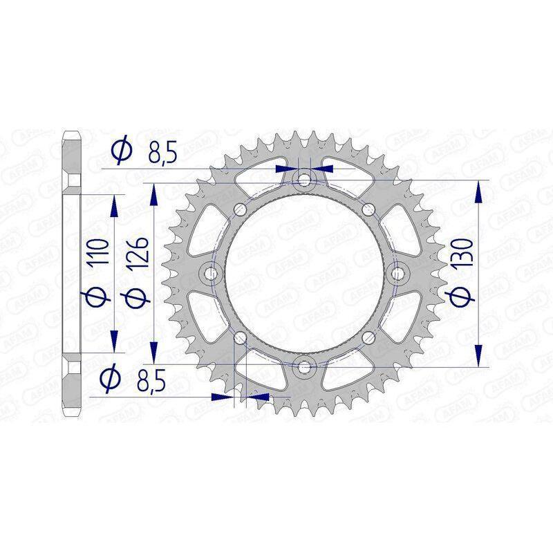 AFAM 17107+47 : Corona AFAM aluminio ultraligera autolimpiable 17107 - Paso 420