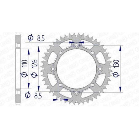 AFAM 17107+47 : Corona AFAM aluminio ultraligera autolimpiable 17107 - Paso 420