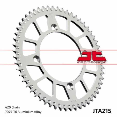 JT SPROCKETS JTA215.56RED : Corona JT Aluminio rojo JT 215 con 56 dientes
