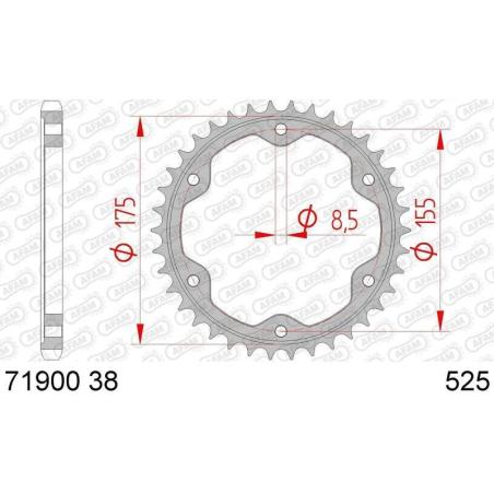 AFAM 71900-38 : Corona AFAM acero estándar 71900 - Paso 525