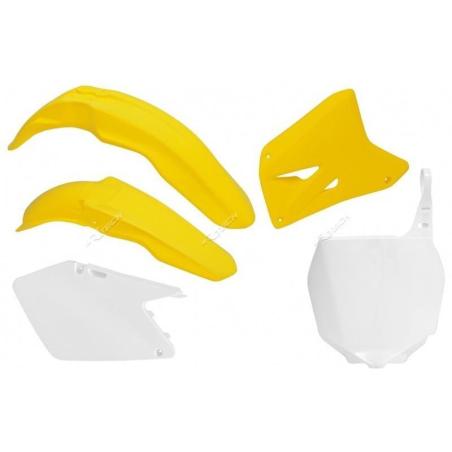 RACETECH R-KITRM0-OEM-502 : RACETECH Plastic Kit OEM Colour (2009) Yellow/White Suzuki RM125/250
