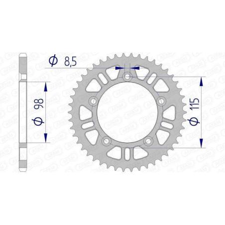 AFAM 72101N-48 : Corona AFAM aluminio 72101 - Paso 420