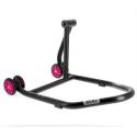 BIHR  : Caballete monobrazo derecho BIHR Home Track color negro mate y ruedas rosas