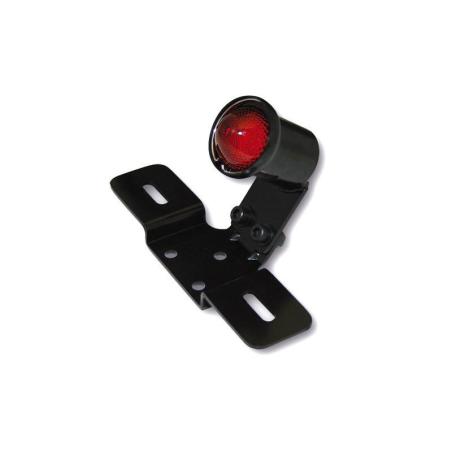 SHIN YO 255-064 : Piloto trasero LED SHIN YO Old School tipo 3 negro con cristal rojo y soporte de matrícula