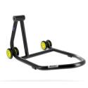 BIHR  : Caballete monobrazo izquierdo BIHR Home Track color negro mate y ruedas amarllas