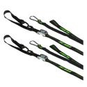 RFX FXTD3000055LE : Correas de amarre RFX Race Series 1.0 (negro/Hi-Viz LE) con bucle adicional y clip de mosquetón