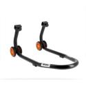 BIHR  : Caballete delantero BIHR Home Track color negro mate y ruedas naranjas