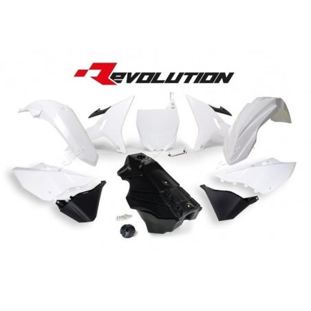 RACETECH R-KITYZ0-BN0-016 : RACETECH Revolution Plastic Kit + Gas Tank Black/White Yamaha YZ125/250