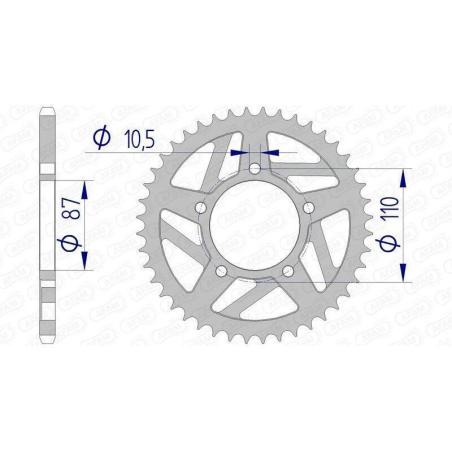 AFAM 15405-39 : Corona AFAM aluminio 15405 - Paso 520