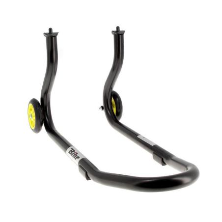 BIHR  : Caballete delantero BIHR Home Track color negro mate y ruedas amarillas