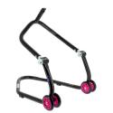 BIHR  : Caballete delantero al chasis BIHR Home Track color negro mate y ruedas rosas