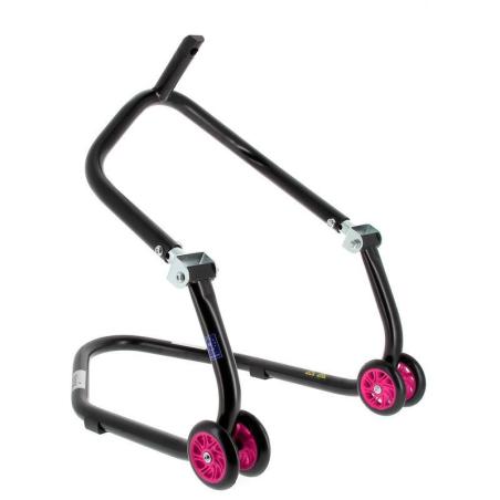 BIHR  : Caballete delantero al chasis BIHR Home Track color negro mate y ruedas rosas