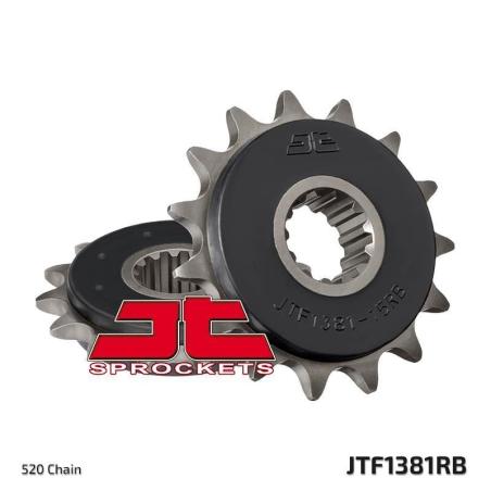 JT SPROCKETS JTF1381.15RB : Piñón con goma anti-ruido JT SPROCKETS acero 1381 - 520