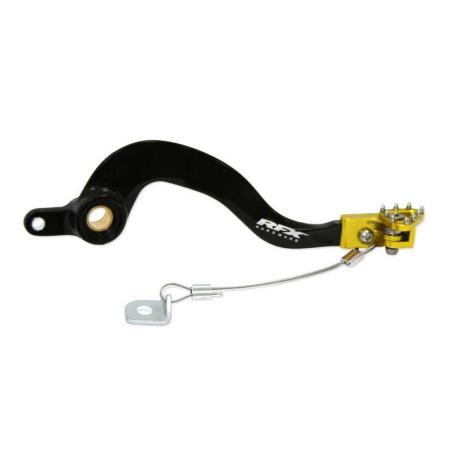 RFX FXRB3010099YL : Pedal de freno trasero RFX Pro FT (negro/amarillo) - Suzuki RMZ250