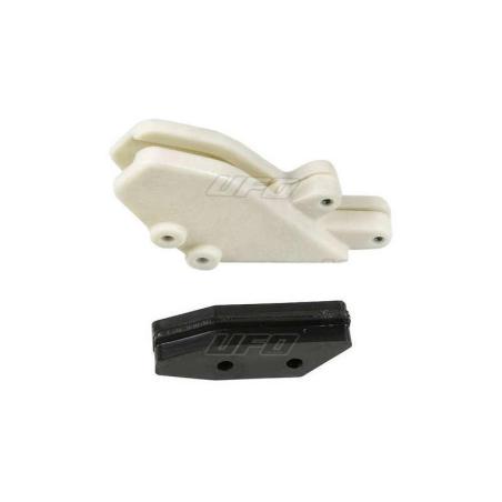 UFO  : UFO Chain Guide + Slider Kit Translucent White/Black Kawasaki KX125/250