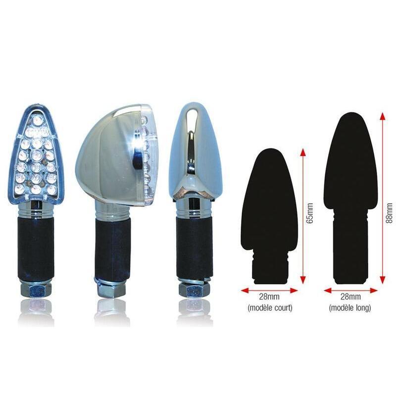 BIHR 01-070SCH : Juego de intermitentes LED BIHR Triangle (brazo corto)