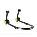 BIHR  : Caballete delantero BIHR Home Track color negro mate y ruedas amarillas