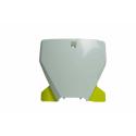 RACETECH R-TBHSQBNGQ19 : Portanúmeros delantero RACETECH Blanco / Amarillo Husqvarna TC / FC