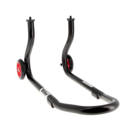 BIHR  : Caballete delantero BIHR Home Track color negro mate y ruedas rojas