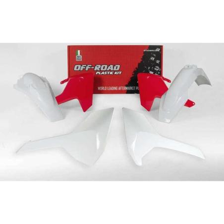 RACETECH R-KITHSQ-RQ0-417 : RACETECH Plastic Kit Vintage White/Red Husqvarna