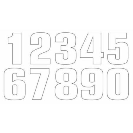 TECNOSEL 50V02/10/4 : Número de carrera TECNOSEL 4" blanco - Pack de 3 uds"