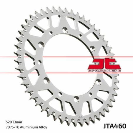 JT SPROCKETS JTA460.52BLK : Corona JT Aluminio negro JT 460 con 52 dientes