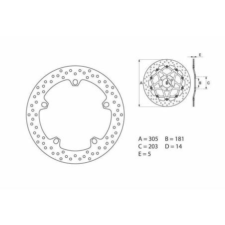 BREMBO 68B407D6 : Disco de freno BREMBO Serie Oro redondo fijo