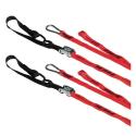 RFX FXTD3000055RD : Correas de amarre RFX Race Series 1.0 (rojo/negro) con bucle adicional y clip de mosquetón