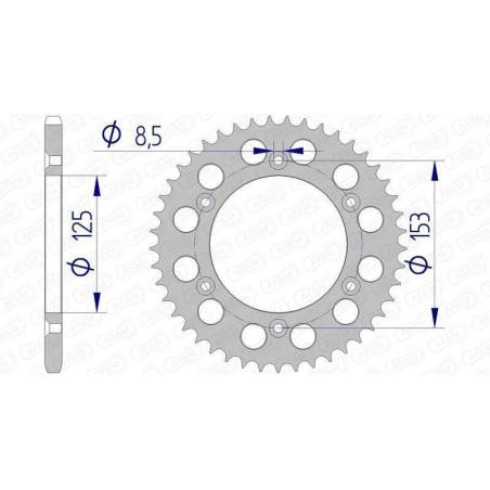 AFAM 11212N-45 : Corona AFAM aluminio ultraligera 11212 - Paso 520