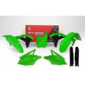 RACETECH R-KITKXF-VF0-519 : RACETECH Plastic Kit Neon Green/Black Kawasaki KX250F