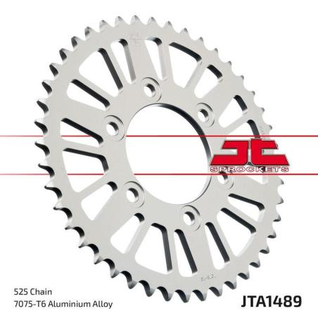 JT SPROCKETS JTA1489.44BLK : Corona JT Aluminio negro JT 1489 con 44 dientes
