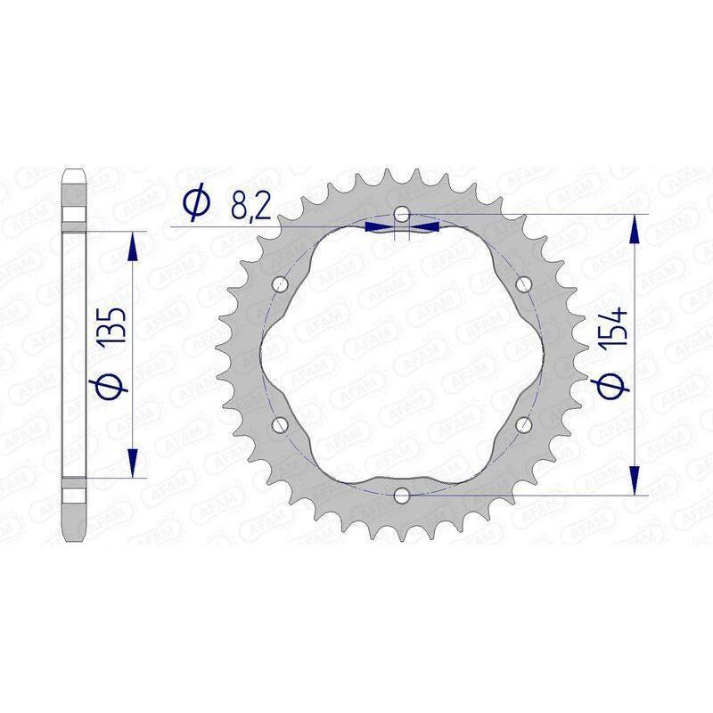 AFAM 51804-39 : Corona AFAM aluminio 51804 - Paso 520
