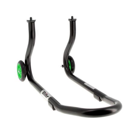 BIHR  : Caballete delantero BIHR Home Track color negro mate y ruedas verdes