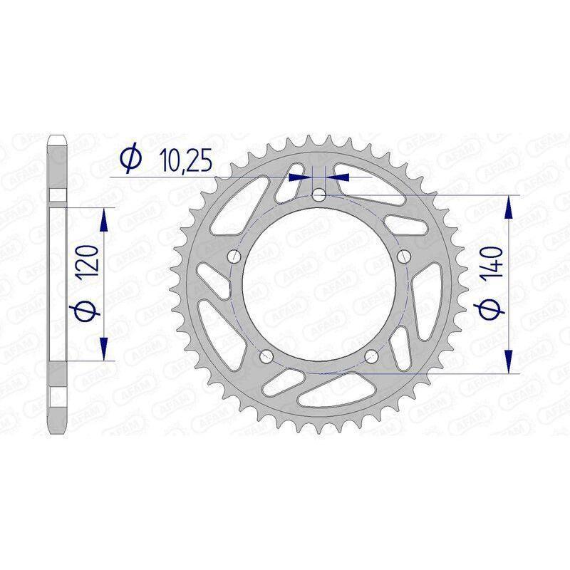 AFAM 15605-50 : Corona AFAM aluminio 15605 - Paso 520