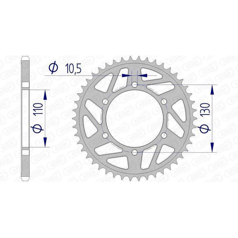 AFAM 13814-46 : Corona AFAM aluminio 13814 - Paso 520