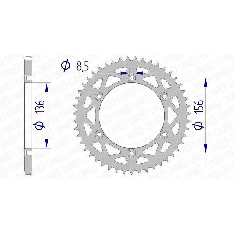 AFAM 15206N-53 : Corona AFAM aluminio 15206 - Paso 520