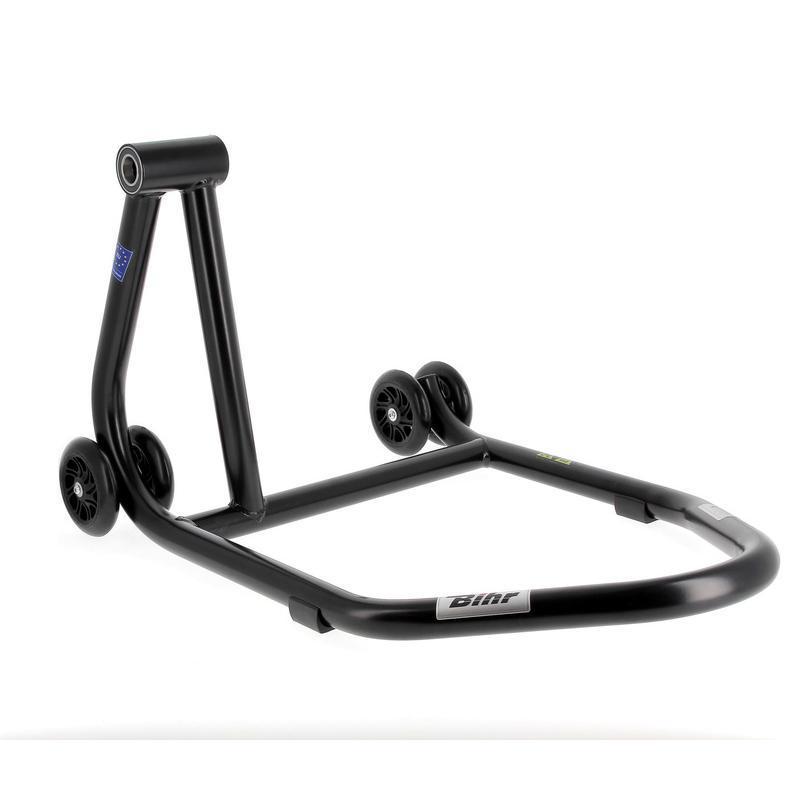 BIHR  : Caballete monobrazo izquierdo BIHR Home Track color negro mate y ruedas negras