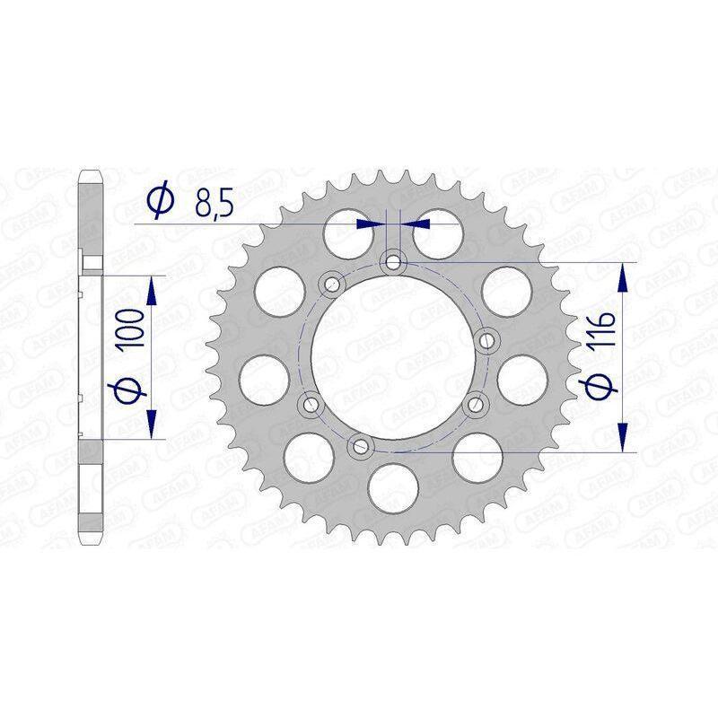 AFAM 93303-41 : Corona AFAM aluminio 93303 - Paso 520