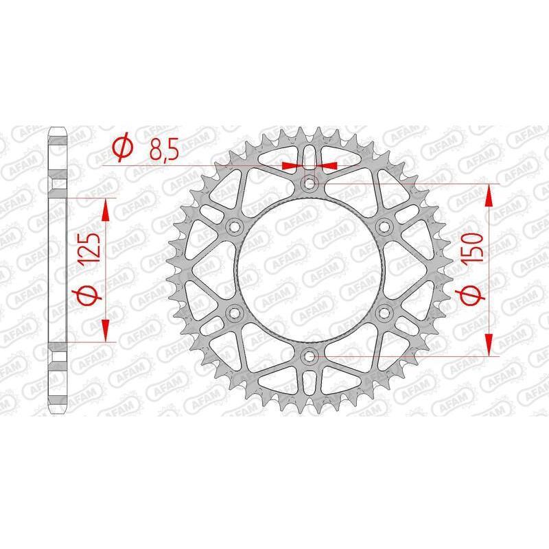 AFAM 71304SLK+51 : Corona AFAM acero autolimpiable 71304 - Paso 520