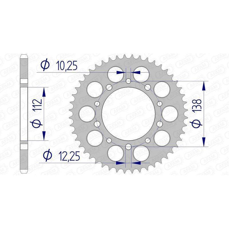 AFAM 11509-52 : Corona AFAM aluminio ultraligera 11509 - Paso 520